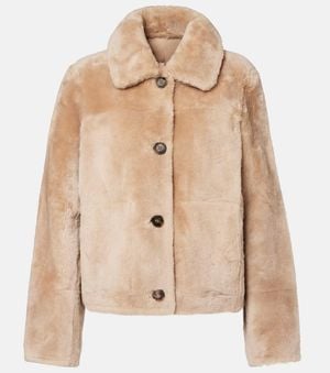 Yves Salomon Jacke Aus Shearling - Natur