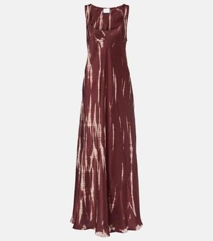 Anna Kosturova Tie-Dye Silk Maxi Dress - Red