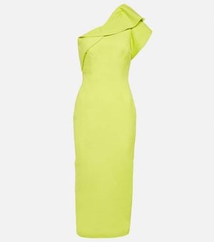 Roland Mouret One-Shoulder Wool-Blend Midi Dress - Yellow