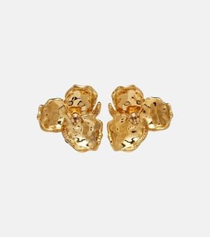 Oscar de la Renta Blossom Crystal-Embellished Earrings - Metallic