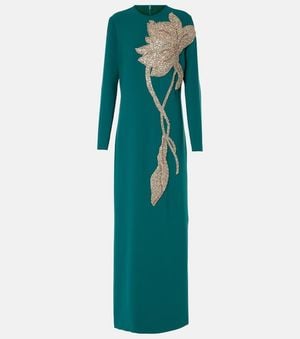 Costarellos Elea Embellished Crepe Gown - Blue
