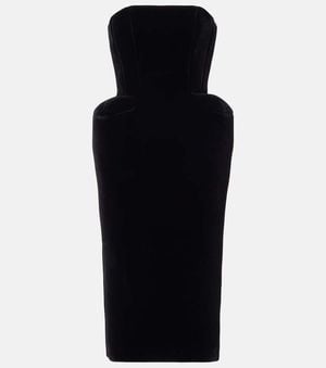 David Koma Velvet Bustier Dress - Black