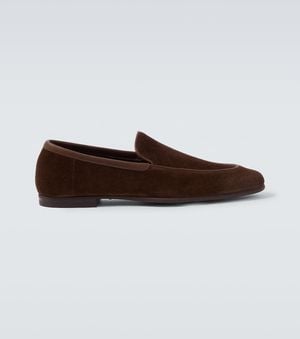 John Lobb Tyne Suede Loafers - Brown