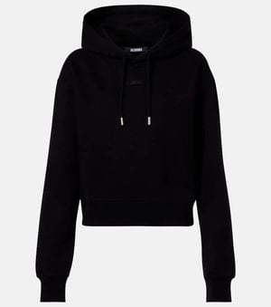 Jacquemus Logo Cotton Jersey Hoodie - Black
