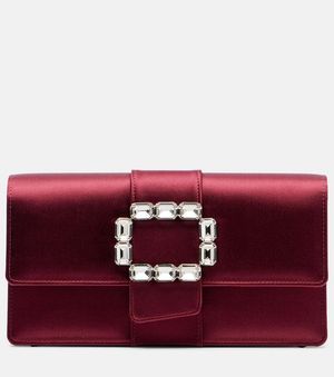 Manolo Blahnik Clutch Maycap Aus Satin Mit Kristallen - Rot