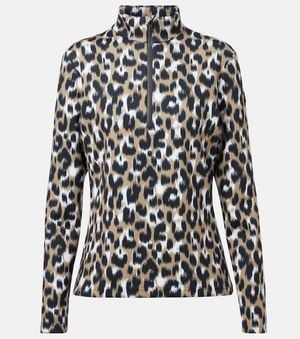 Fusalp Orion Leopard-Print Ski Top - Black
