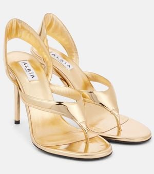 Alaïa Sandalen Infradito 90 Aus Metallic-Leder - Mettallic