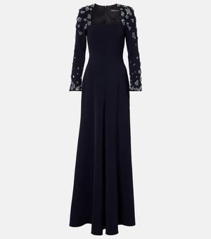 Marmar Halim Robe Longue A Ornements - Bleu