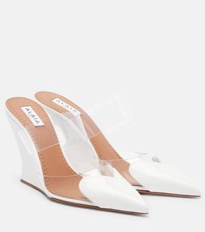 Alaïa Mules Con Cuna Le Cour 90 De Charol - Blanco