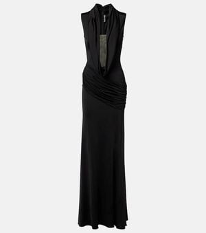 David Koma Draped Gown - Black