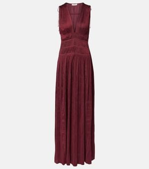 Ulla Johnson Robe Longue Tasneem En Satin - Violet