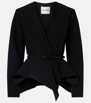 Roland Mouret Asymmetric Draped Crepe Blazer - Black