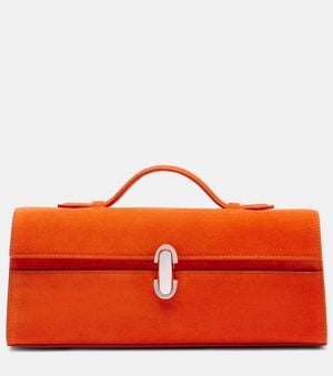 SAVETTE Tote Bag Slim Symmetry Aus Veloursleder - Rot