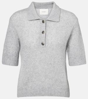 Lisa Yang Masy Cashmere And Silk Polo Shirt - Grey