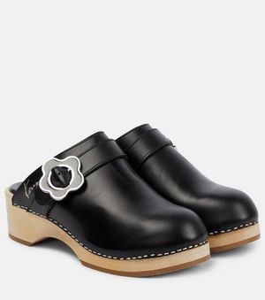 KENZO Clogs Aus Leder - Schwarz