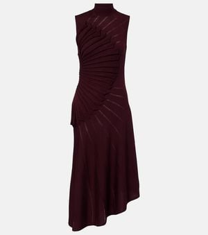 Alaïa Midikleid Aus Wolle - Lila
