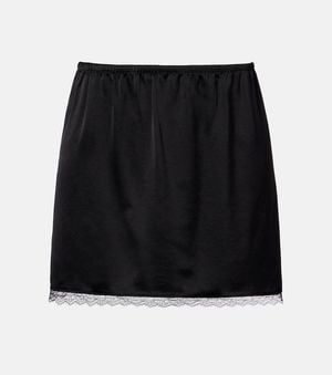 Leset Mini-Jupe Barb En Satin Et Dentelle - Noir