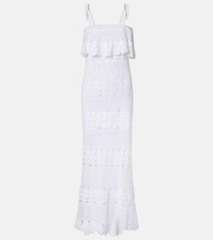 Anna Kosturova Marianne Crochet Cotton Maxi Dress - White