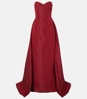 Monique Lhuillier Silk Faille Gown - Red