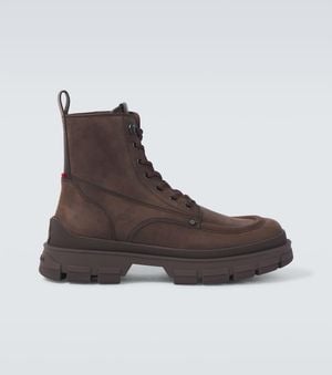 Moncler Schnuerstiefel Hevea City Aus Leder - Braun