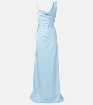 Vivienne Westwood Minerva Open-Back Satin Gown - Blue