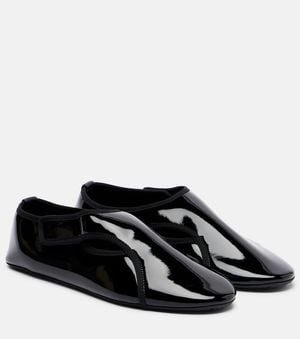 Alaïa Ballerines Criss Cross En Cuir - Noir