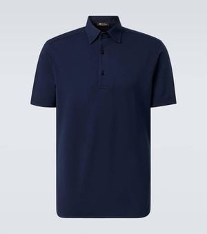 Loro Piana Polohemd Aus Baumwoll-Jersey - Blau