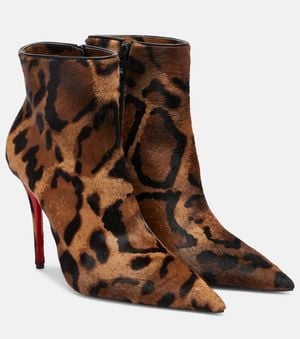 Christian Louboutin Ankle Boots Miss Z 100 Aus Kalbshaar - Braun