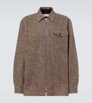 Dries Van Noten Hemdjacke Aus Tweed - Braun