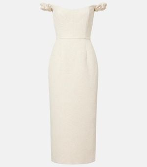 Markarian Bridal Amina Wool-Blend Jacquard Midi Dress - Natural