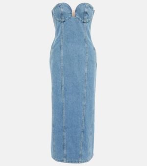 Magda Butrym Denim Bustier Dress - Blue