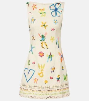 ALÉMAIS Vestido Corto Sidi En Mezcla De Lino - Metálico