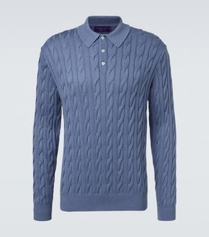 Ralph Lauren Polo En Coton Et Soie - Bleu