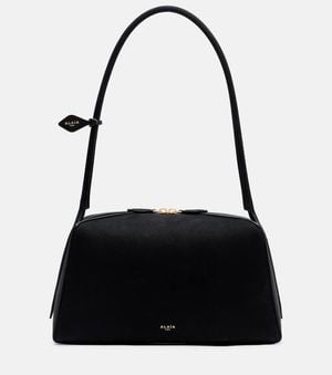 Alaïa Le Bulldog Medium Suede Shoulder Bag - Black