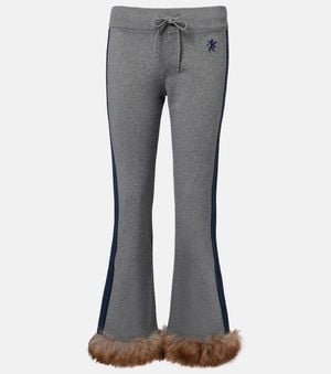 Balenciaga Embroidered Low-Rise Cotton Capri Pants - Gray