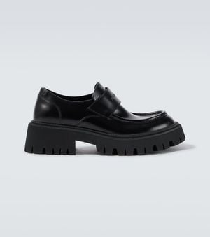 Balenciaga Tractor Leather Loafers - Black