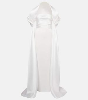 Solace London Vera Satin Bustier Gown - White