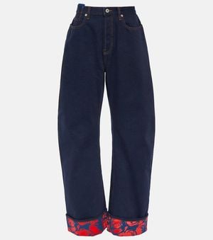 Burberry High-Rise Wide-Leg Jeans - Blue