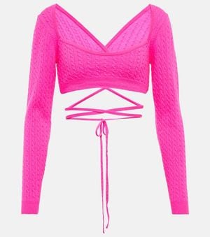 Patou Cropped-Top Aus Wolle Und Kaschmir - Pink