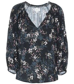 Velvet Valeria Floral Blouse - Blue