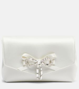 Jimmy Choo Verzierte Clutch Soft Bow Mini Aus Satin - Weiß