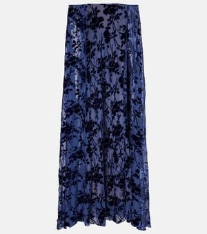 Rodarte Caped Off-Shoulder Jacquard Maxi Dress - Blue