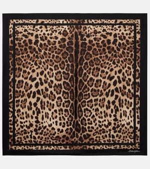 Dolce & Gabbana Leopard-Print Silk Scarf - Black