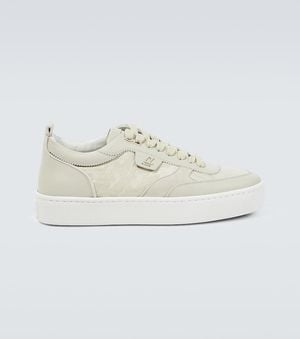 Christian Louboutin Happyrui Leather-Trimmed Sneakers - White