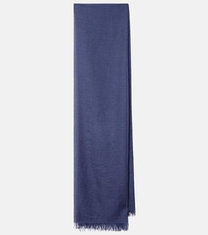 Brunello Cucinelli Cashmere And Silk Scarf - Blue