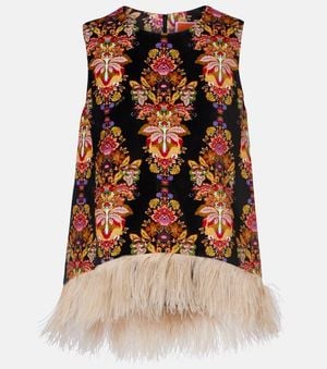 La DoubleJ Top La Scala En Coton A Plumes - Marron