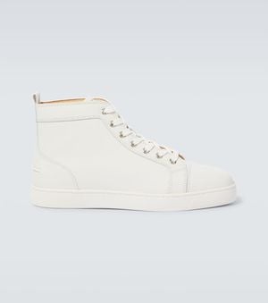 Christian Louboutin Louis Leather High-Top Sneakers - White