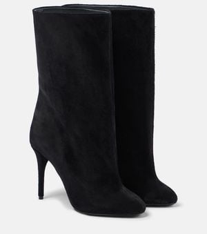 Alaïa Suede Ankle Boots - Black