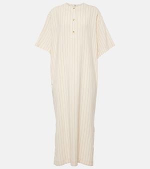 TOTEME Pinstriped Midi Shirt Dress - White