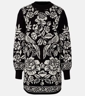 FARM Rio Minikleid Cashew And Birds - Schwarz